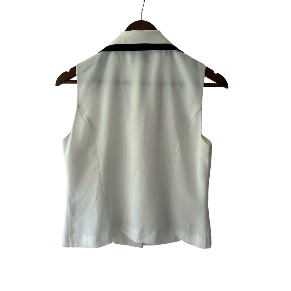 Danny & Nicole Women’s White Sleeveless Blazer Vest Size 10P Retro Old Money 90s - Picture 3 of 8